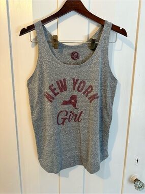 Gray 'New York Girl' Scoop Neck Tank Top